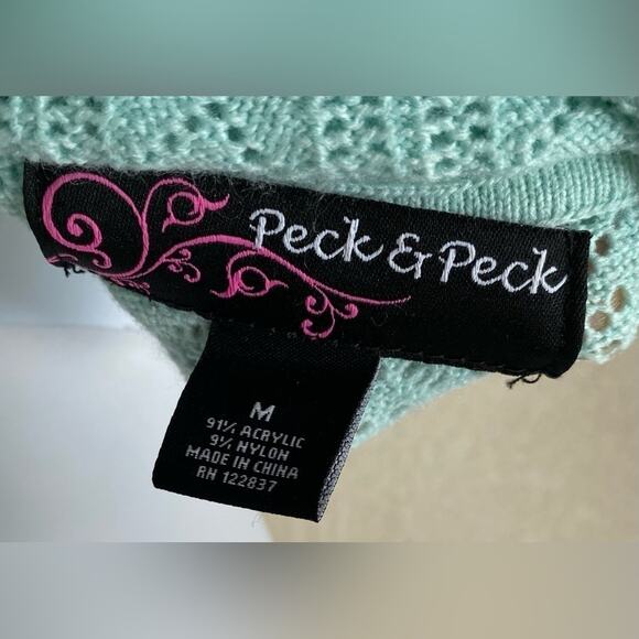 Peck & Peck | Women's Turquoise Blue Green Cowl Neck Pullover Sweater | Small - Picture 3 of 3